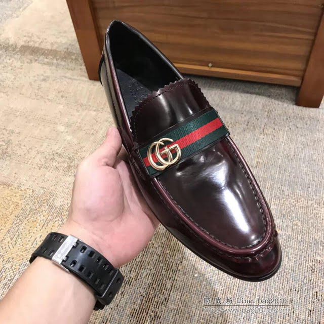 GUCCI男鞋 古奇新款 一腳蹬休閒皮鞋 原單品質 古馳男皮鞋 Gucci商務皮鞋  hdnx1087